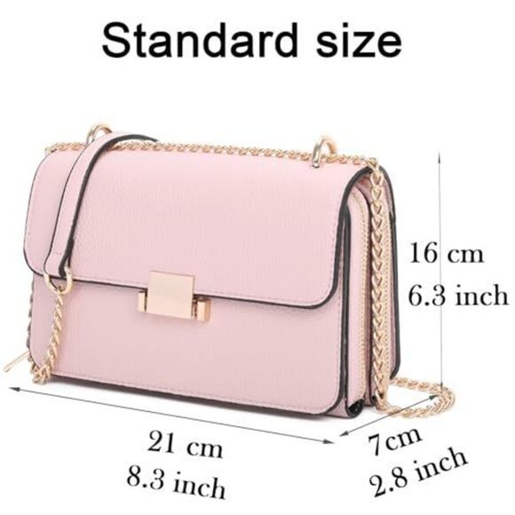 Chic Square Strap Bags For Chain Strap Crossbody Satchel Medium Textured - Picture 5 of 8